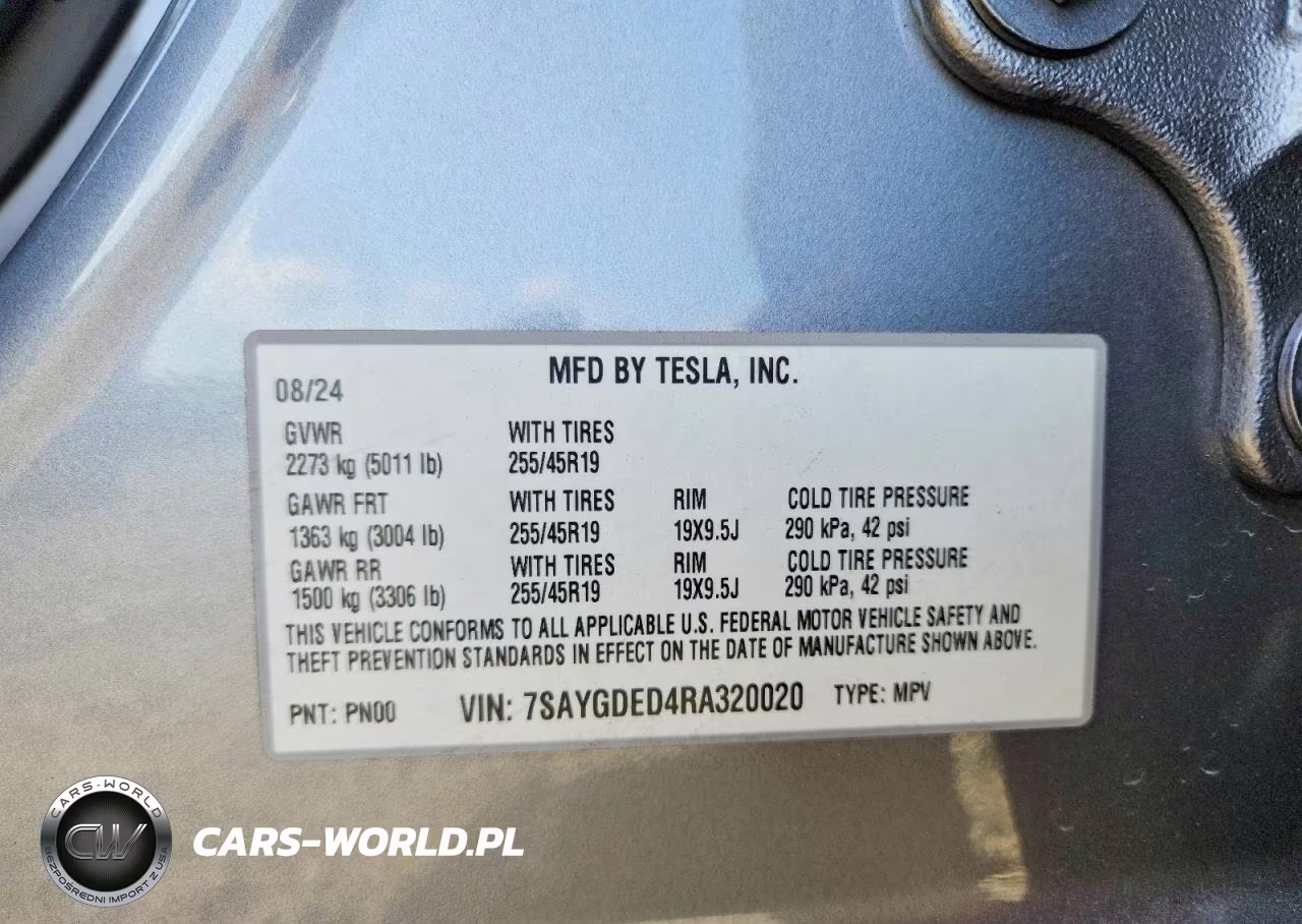 2024 Tesla Model Y VIN:7SAYGDED4RA320020 - 13
