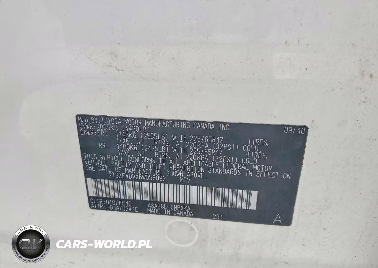 2011 Toyota Rav4 Base VIN:2T3ZF4DVXBW056092 - 13