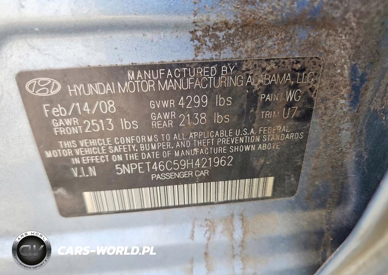 2009 Hyundai Sonata Gls VIN:5NPET46C59H421962 - 12