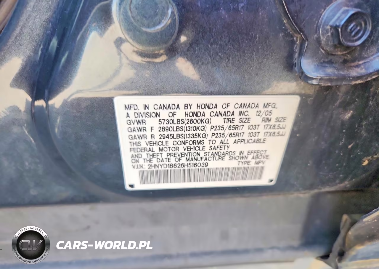 2006 Acura Mdx Touring VIN:2HNYD18626H516039 - 13