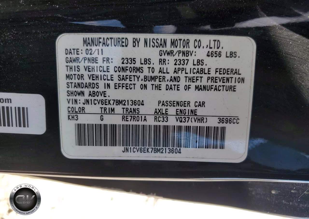 2011 Infiniti G37 Coupe Base VIN:JN1CV6EK7BM213604 - 12