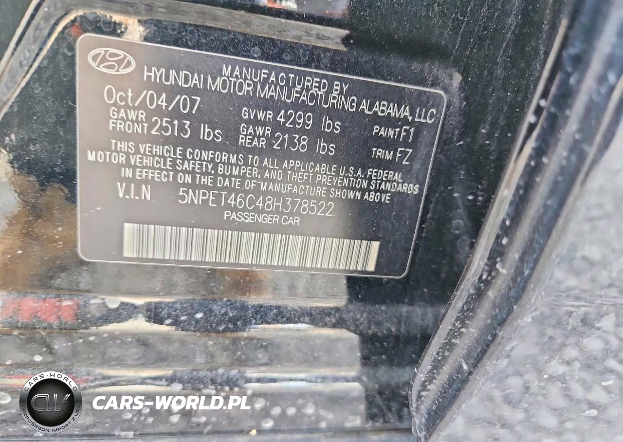 2008 Hyundai Sonata Gls VIN:5NPET46C48H378522 - 12