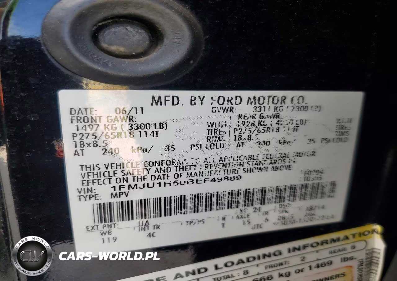 2011 Ford Expedition Xlt VIN:1FMJU1H50BEF49889 - 14