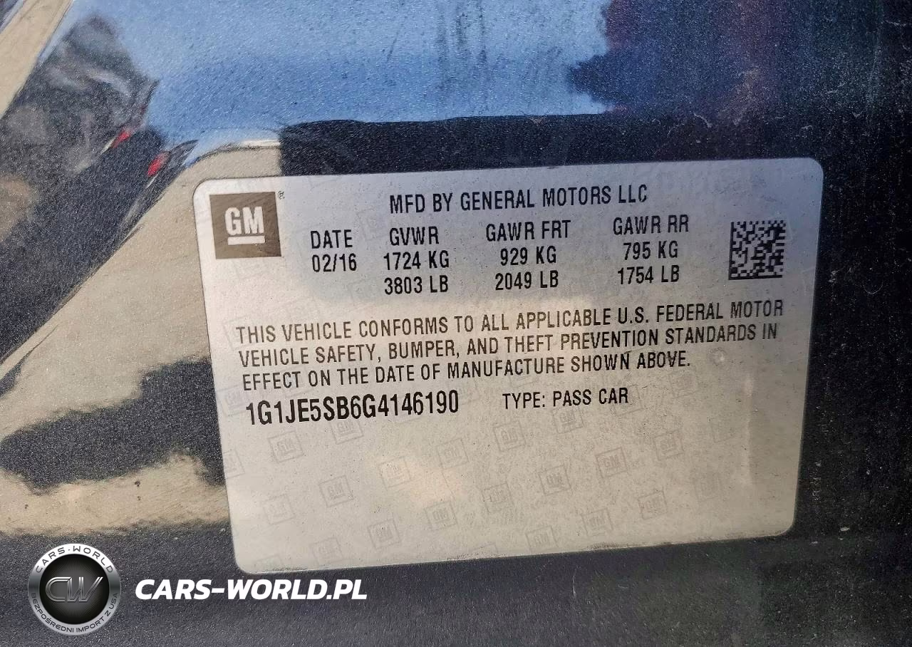 2016 Chevrolet Sonic Ltz VIN:1G1JE5SB6G4146190 - 12
