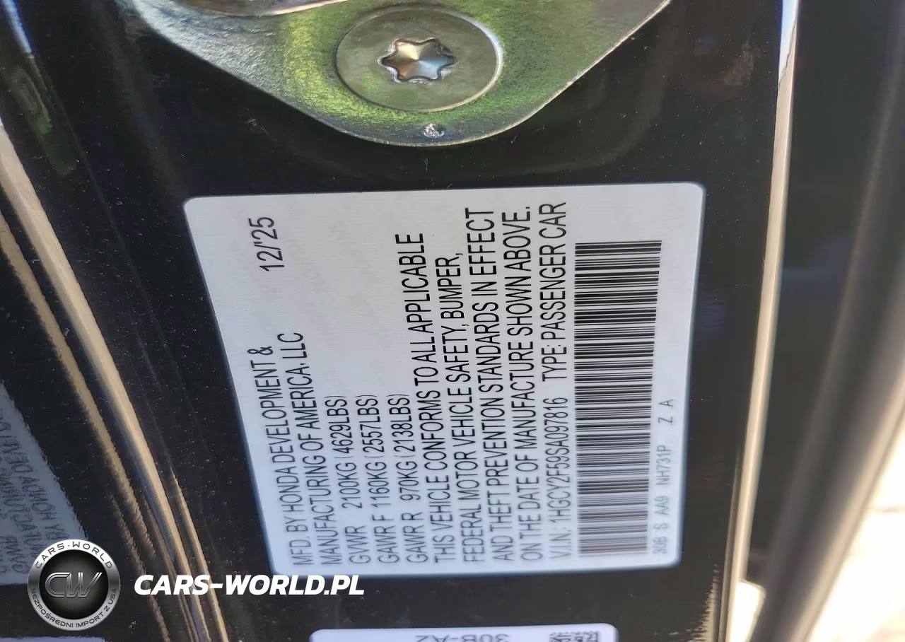 2025 Honda Accord Hybrid Sport VIN:1HGCY2F59SA097816 - 12