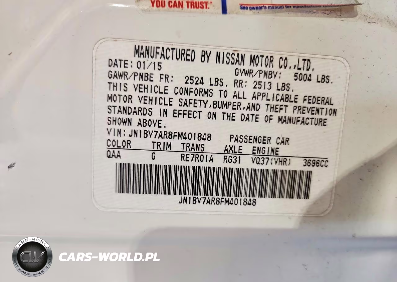 2015 Infiniti Q50 Base VIN:JN1BV7AR8FM401848 - 12