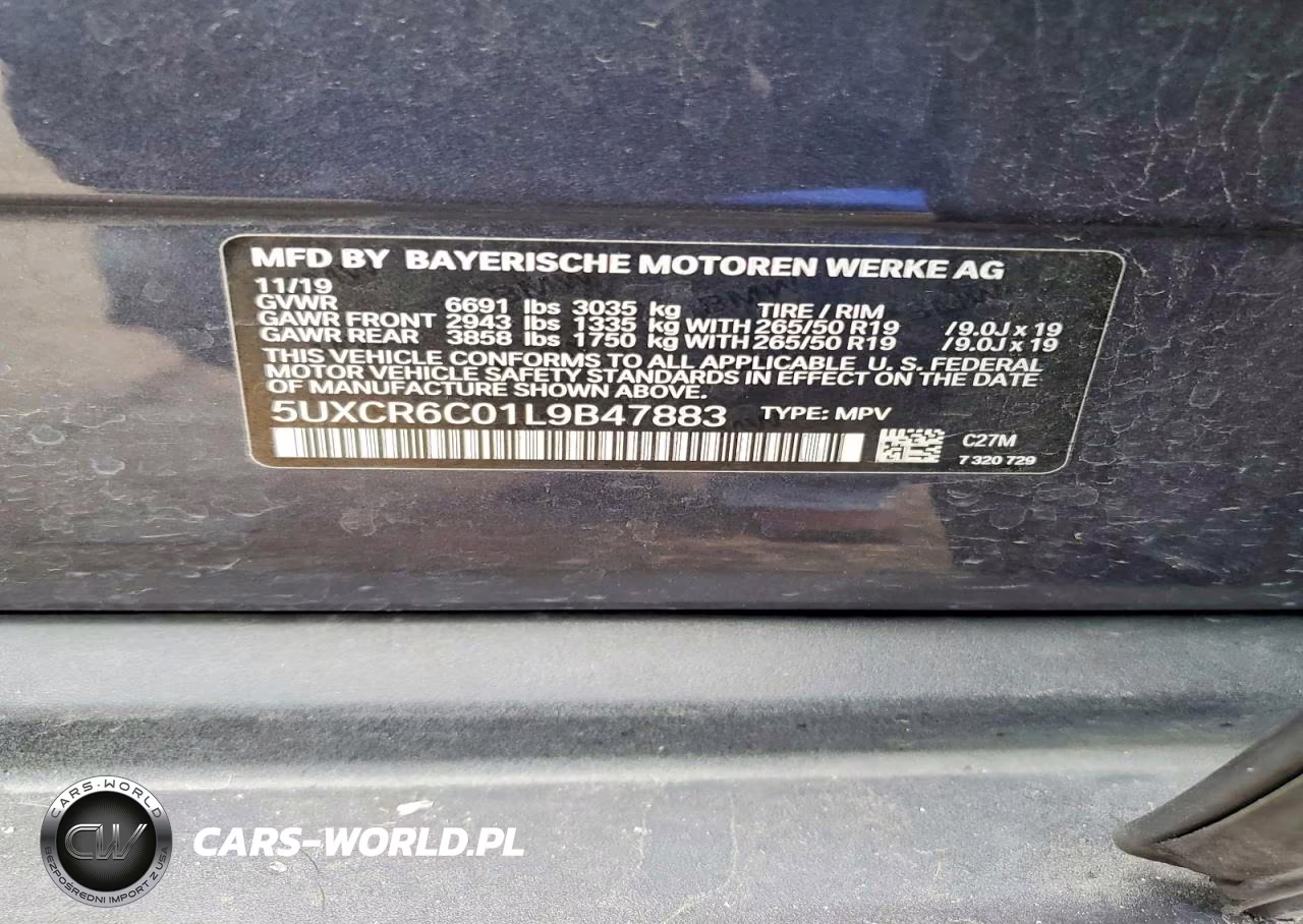 2020 BMW X5 xDrive40I VIN:5UXCR6C01L9B47883 - 13