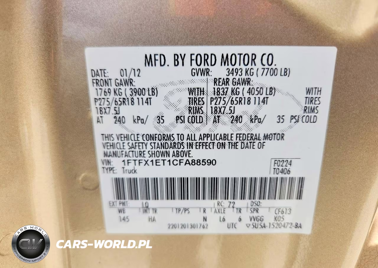 2012 Ford F150 Super Cab VIN:1FTFX1ET1CFA88590 - 12