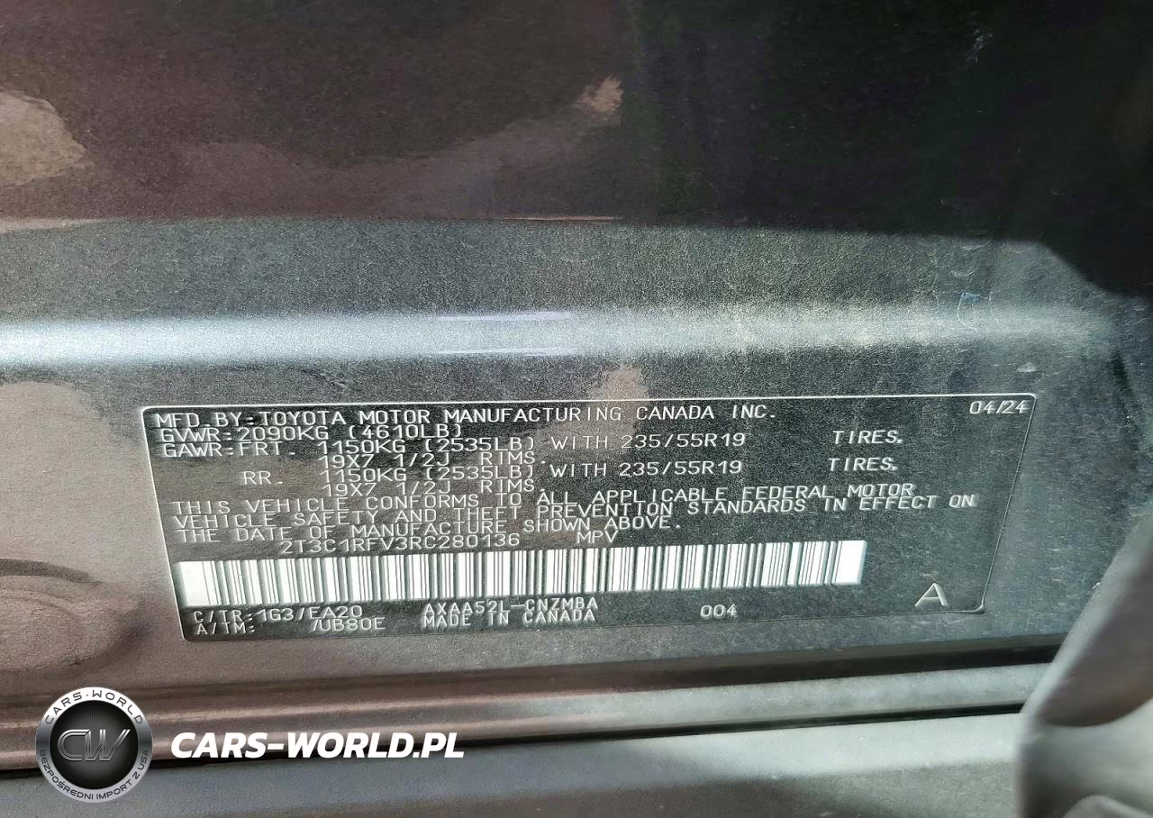 2024 Toyota Rav4 Xle Premium VIN:2T3C1RFV3RC280136 - 12