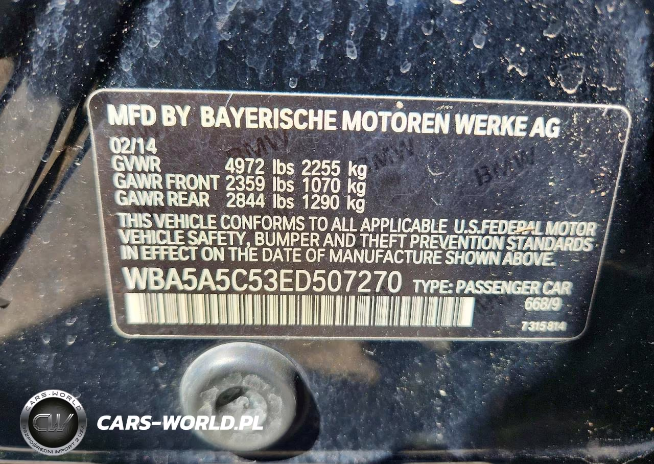 2014 BMW 528 I VIN:WBA5A5C53ED507270 - 12