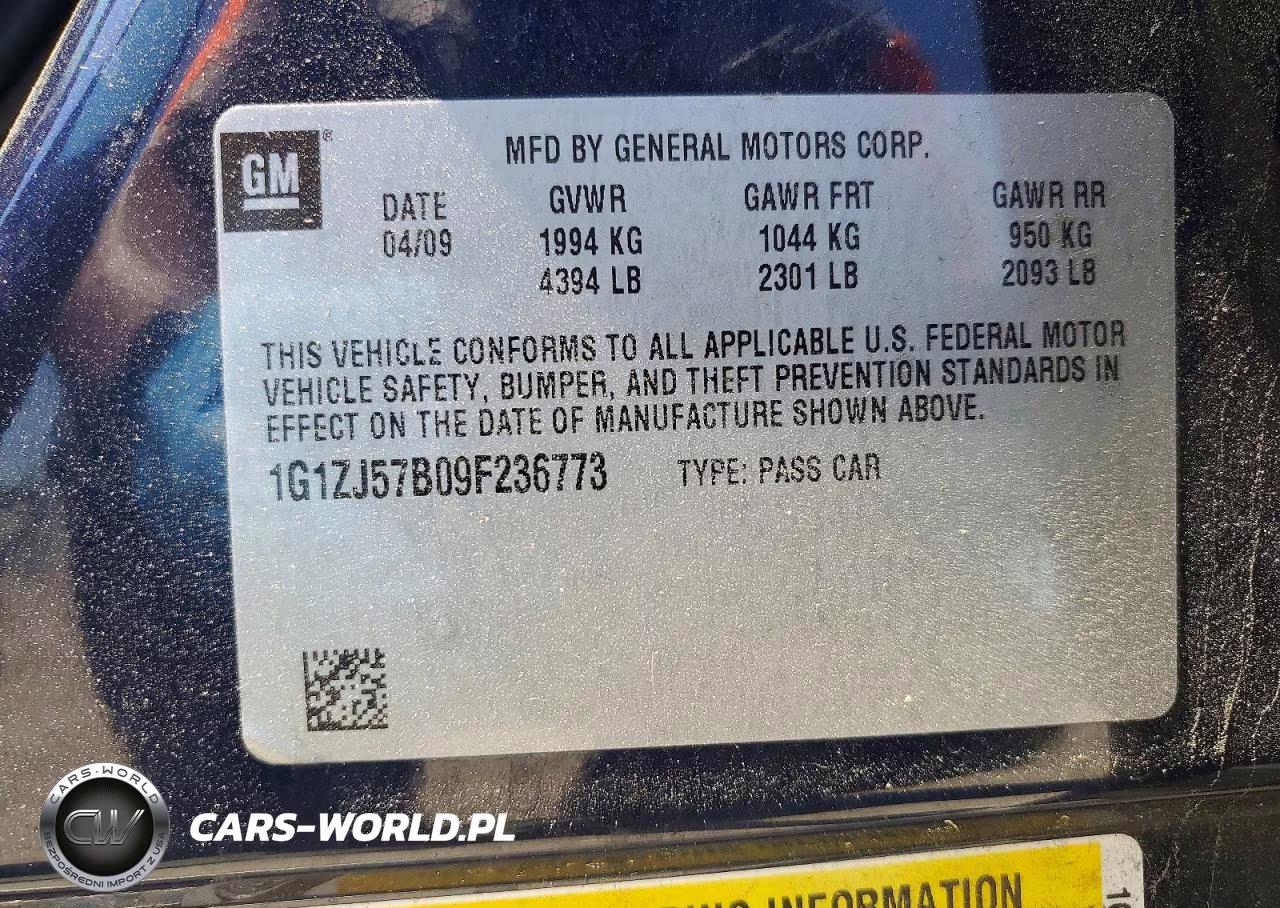 2009 Chevrolet Malibu 2Lt VIN:1G1ZJ57B09F236773 - 12