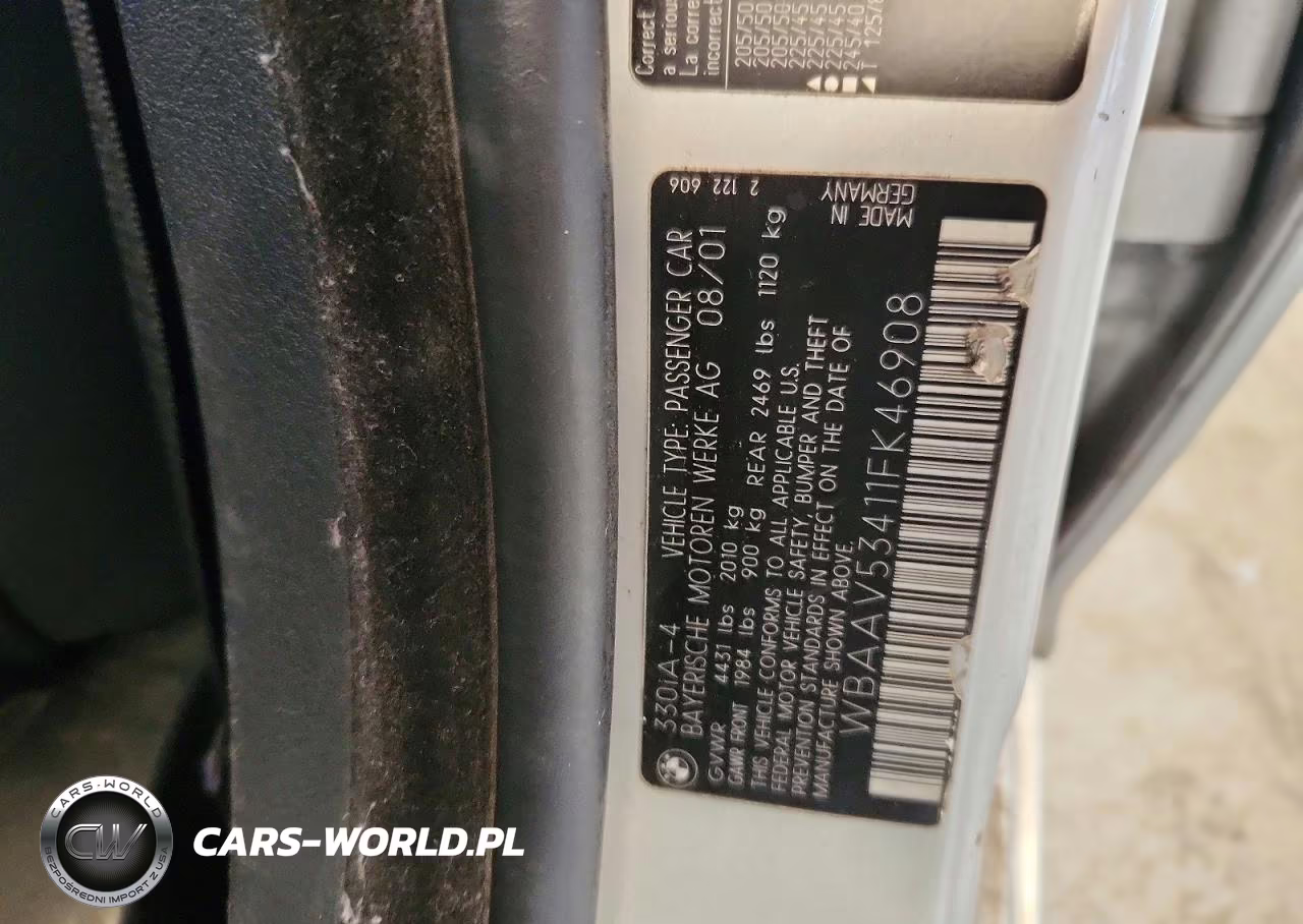2001 BMW 330 I VIN:WBAAV53411FK46908 - 12