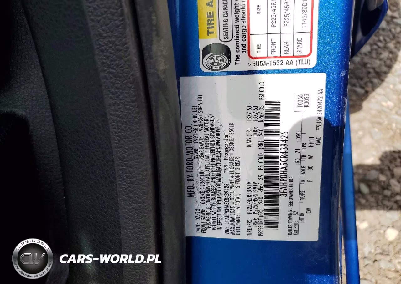 2012 Ford Fusion Se VIN:3FAHP0HA5CR439426 - 12