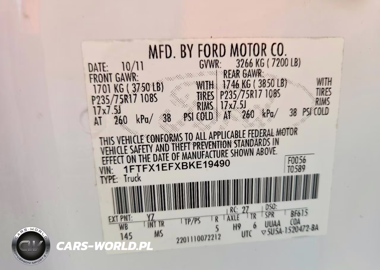 2011 Ford F-150 Xlt VIN:1FTFX1EFXBKE19490 - 12
