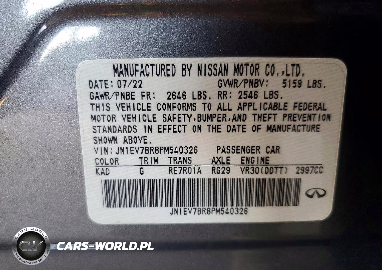 INFINITI Q50 LUXE VIN:JN1EV7BR8PM540326 - 12