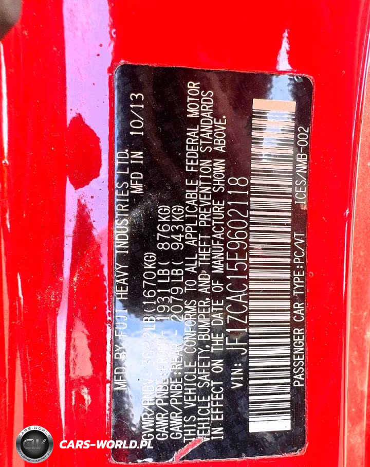 2014 Suba Brz 2.0 Li VIN:JF1ZCAC15E9602118 - 10