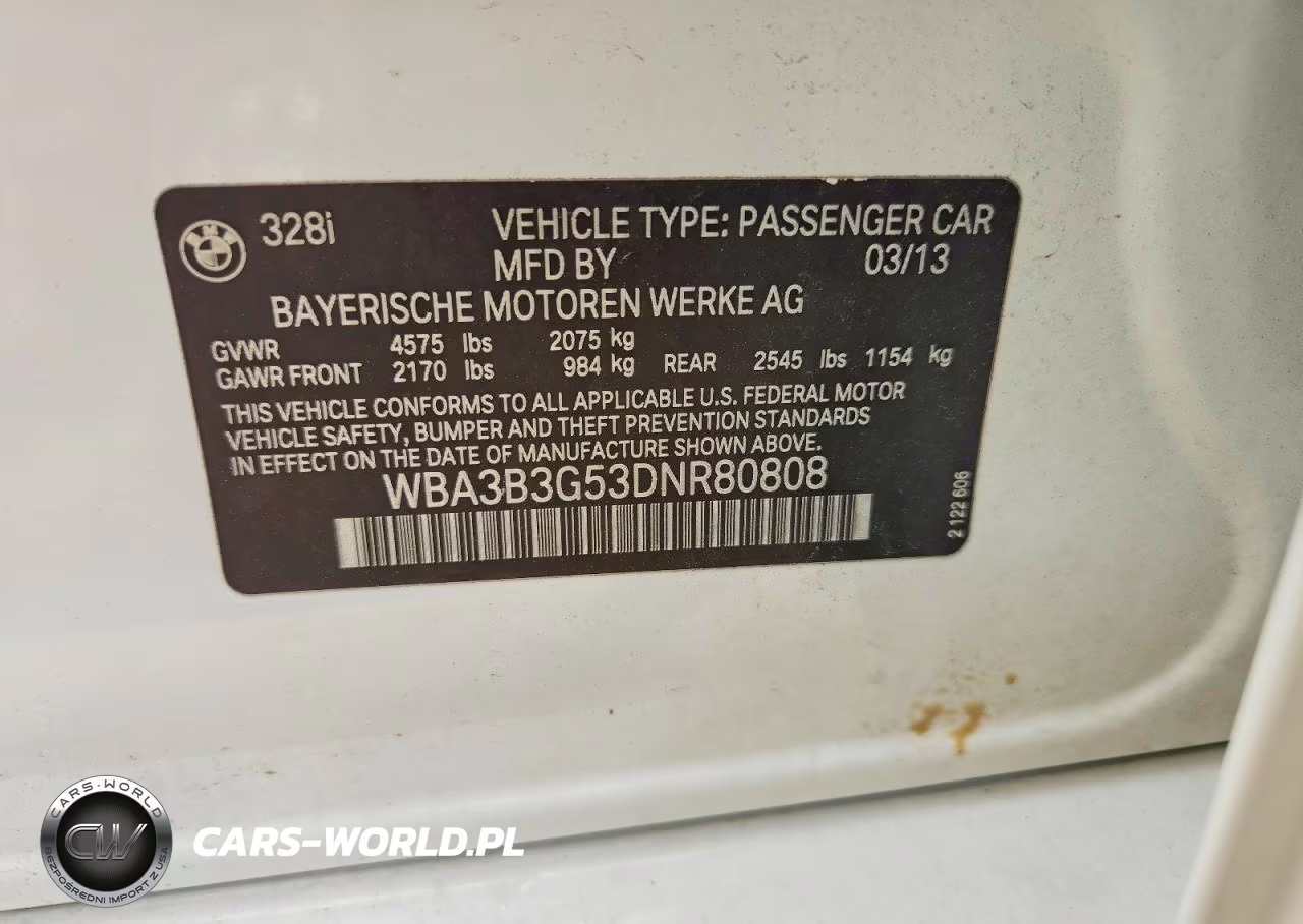 2013 BMW 328 Xi VIN:WBA3B3G53DNR80808 - 12