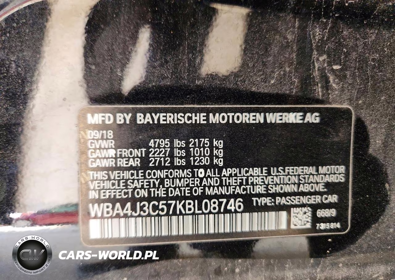 2019 BMW 430Xi Gran Coupe VIN:WBA4J3C57KBL08746 - 12