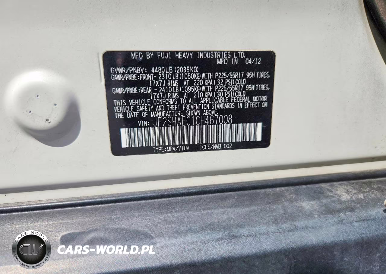 2012 Subaru Forester Limited VIN:JF2SHAEC1CH467008 - 13