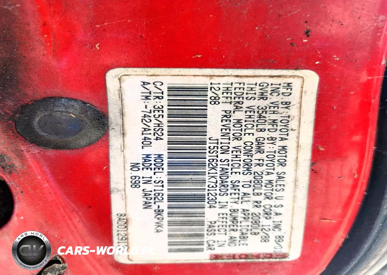 1989 Toyota Celica Gt VIN:JT5ST62K1K7312304 - 12