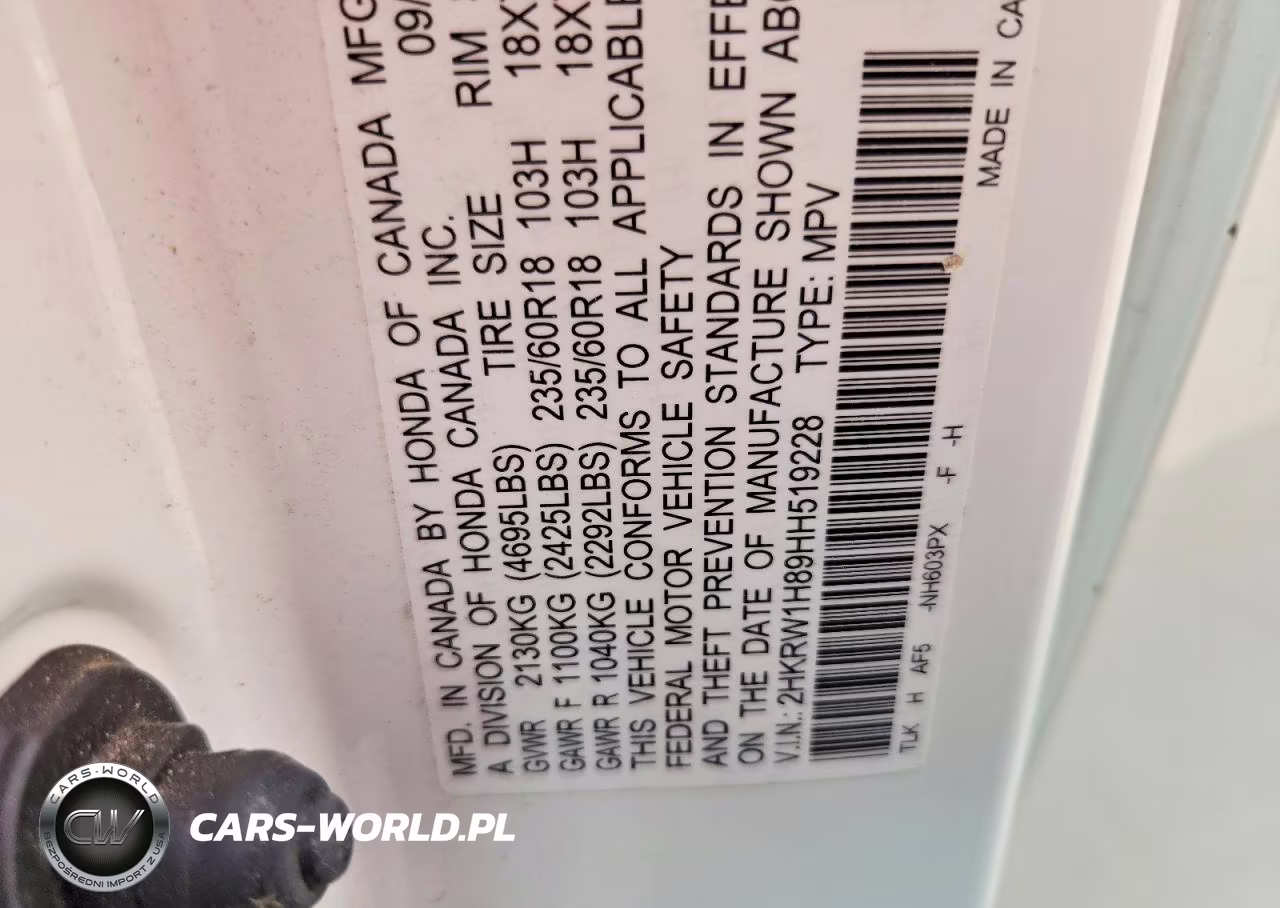 2017 Honda Cr-V Exl VIN:2HKRW1H89HH519228 - 14