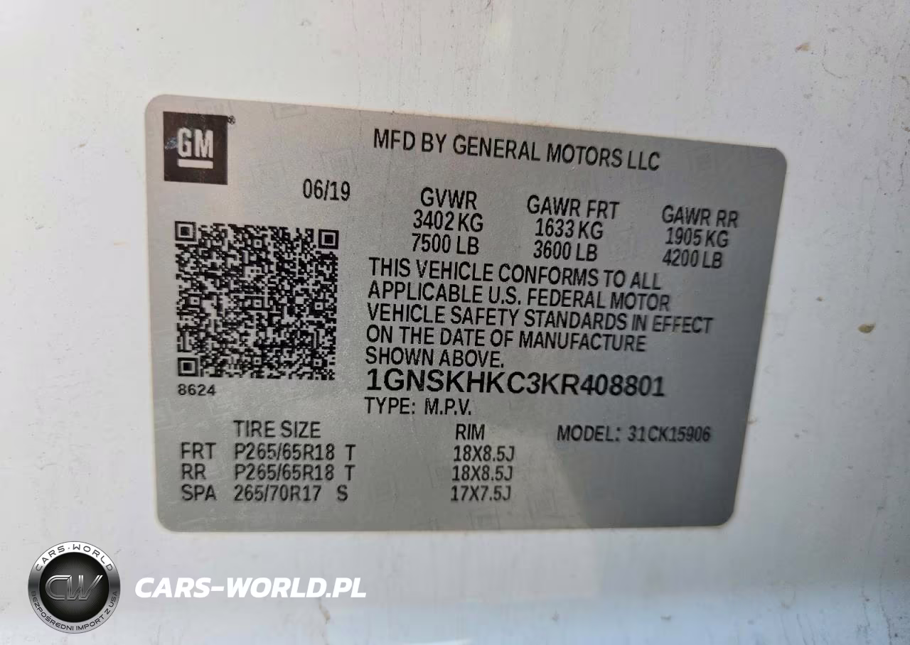 2019 Chevrolet Suburban K1500 Lt VIN:1GNSKHKC3KR408801 - 13