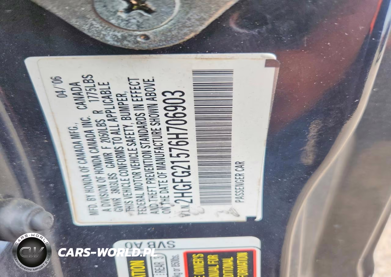 2006 Honda Civic Si VIN:2HGFG21576H706903 - 12