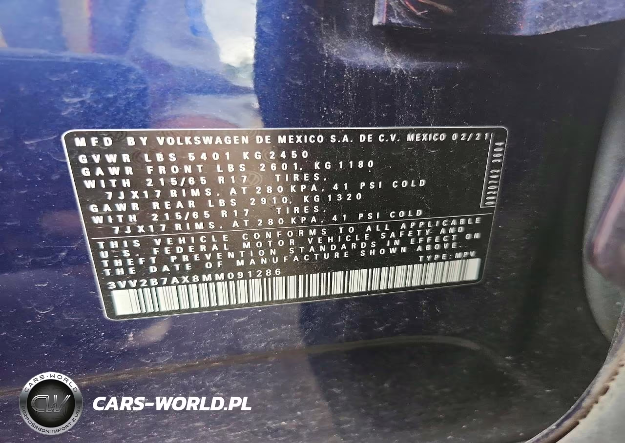 2021 Volkswagen Tiguan Se VIN:3VV2B7AX8MM091286 - 14