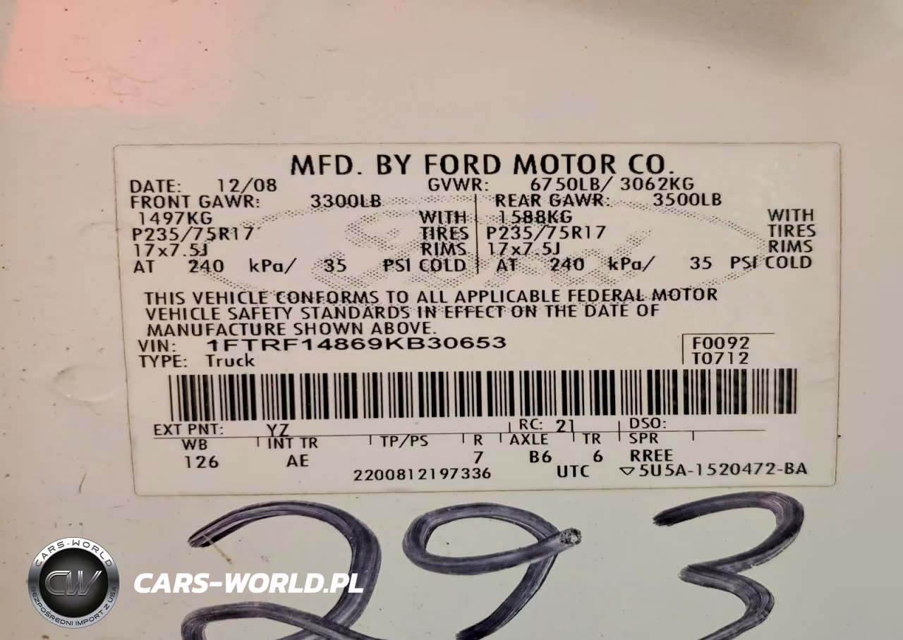 2009 Ford F150 VIN:1FTRF14869KB30653 - 12