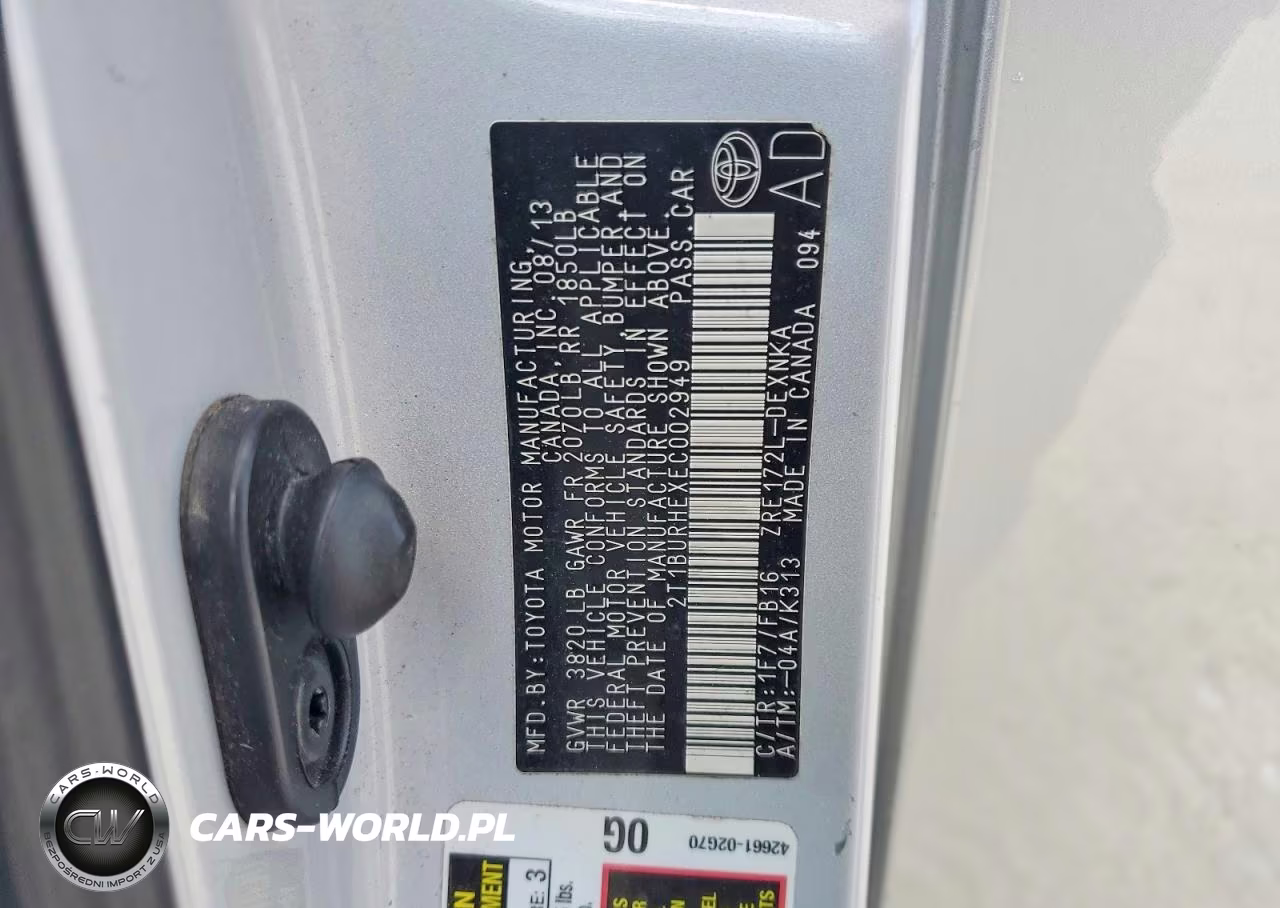 2014 Toyota Corolla Le VIN:2T1BURHEXEC002949 - 12