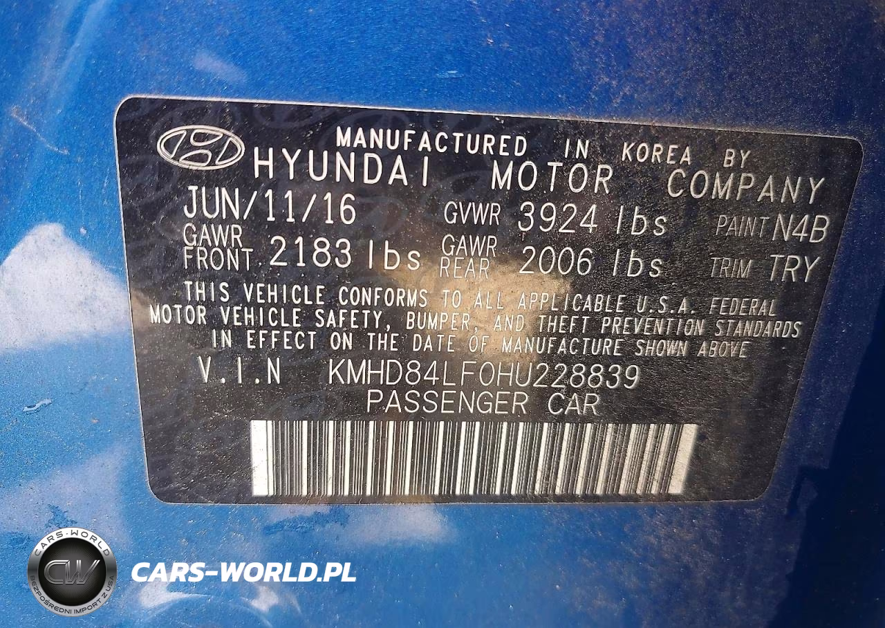 2017 Hyundai Elantra Limited VIN:KMHD84LF0HU228839 - 12