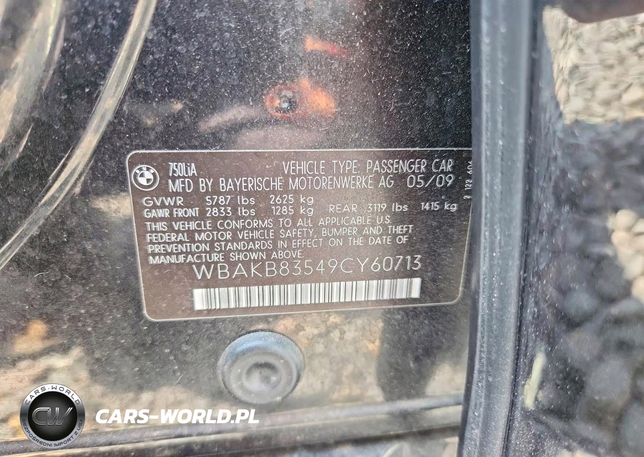 2009 BMW 750 Li VIN:WBAKB83549CY60713 - 12
