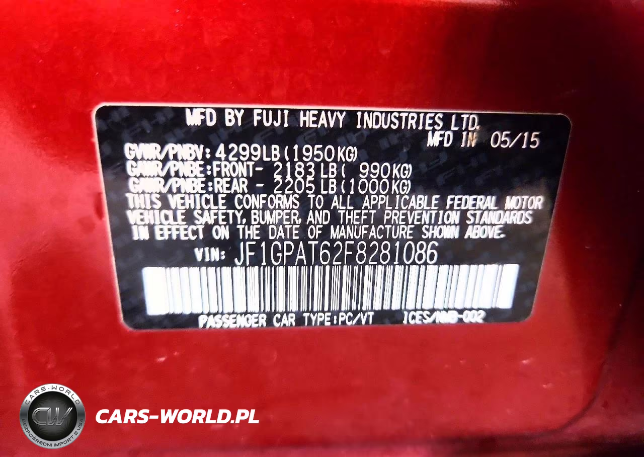 2015 Subaru Impreza Sport VIN:JF1GPAT62F8281086 - 12