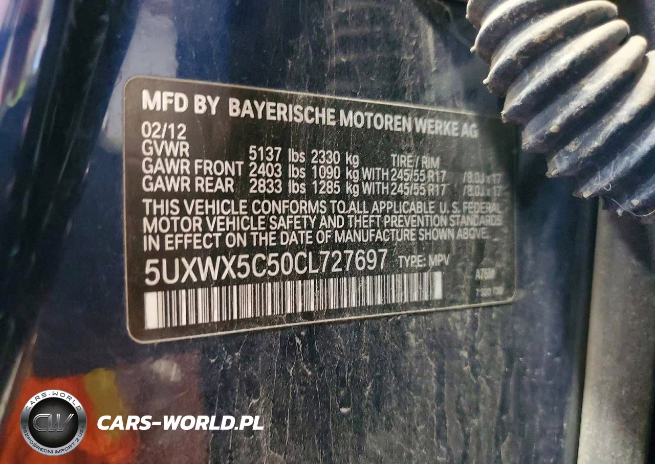 2012 BMW X3 xDrive28I VIN:5UXWX5C50CL727697 - 12