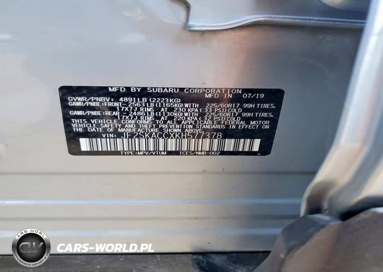 2019 Subaru Forester VIN:JF2SKACCXKH577378 - 12