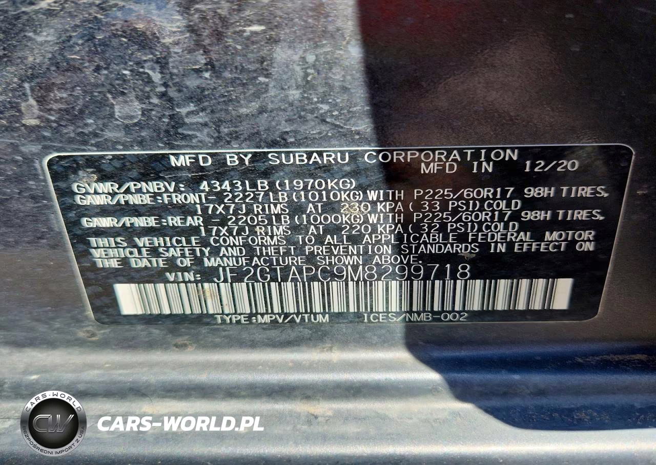 2021 Subaru Crosstrek Premium VIN:JF2GTAPC9M8299718 - 12