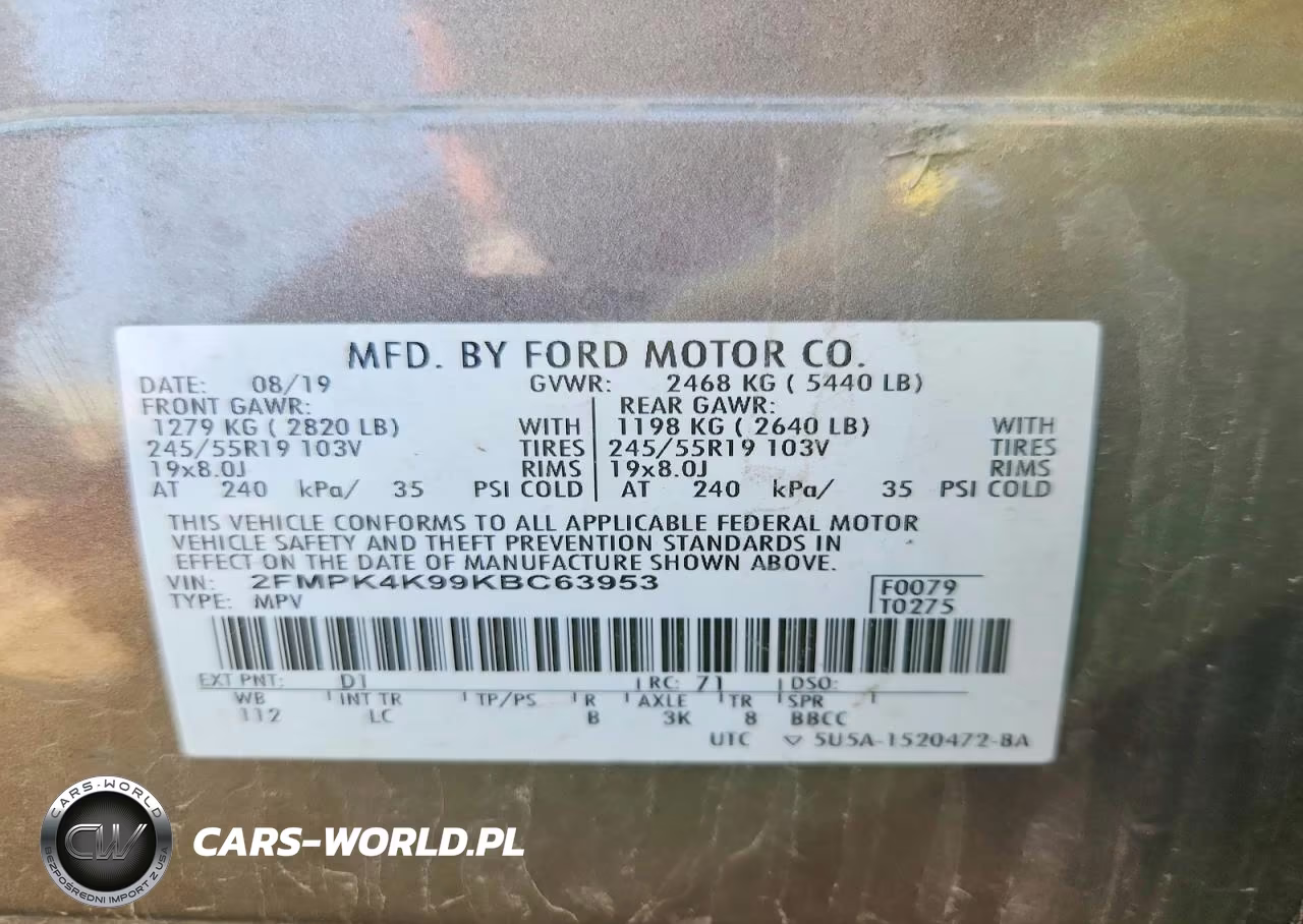 2019 Ford Edge Titanium VIN:2FMPK4K99KBC63953 - 14