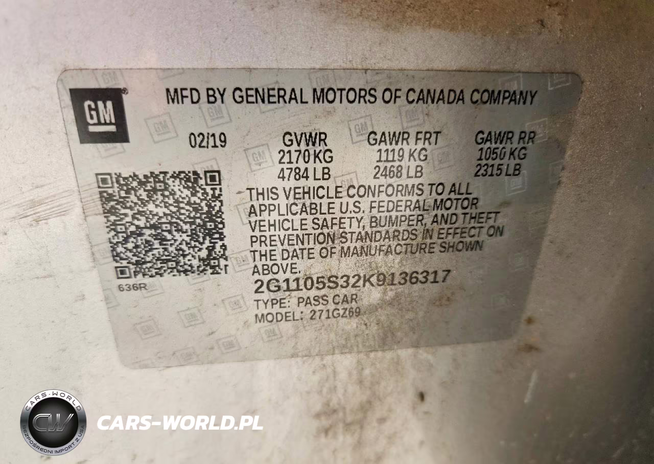 2019 Chevrolet Impala Premier VIN:2G1105S32K9136317 - 12