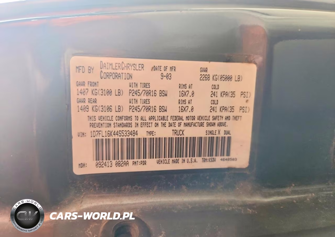 2004 Dodge Dakota Sxt VIN:1D7FL16K44S533484 - 12
