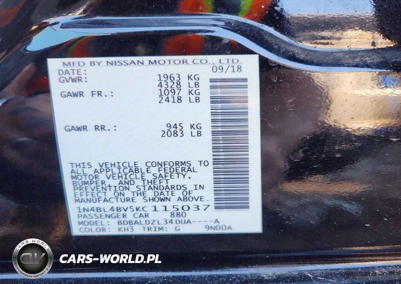 2019 Nissan Altima S VIN:1N4BL4BV5KC115037 - 13