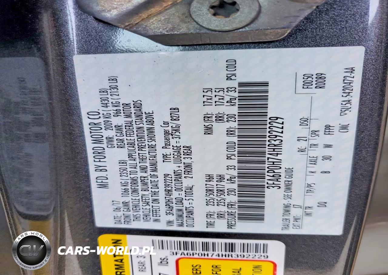 2017 Ford Fusion Se VIN:3FA6P0H74HR392229 - 12