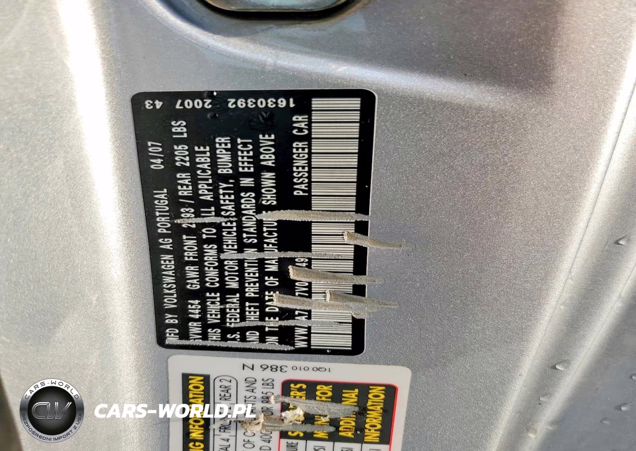 2007 Volkswagen Eos Base VIN:WVWAA71F77V047049 - 12