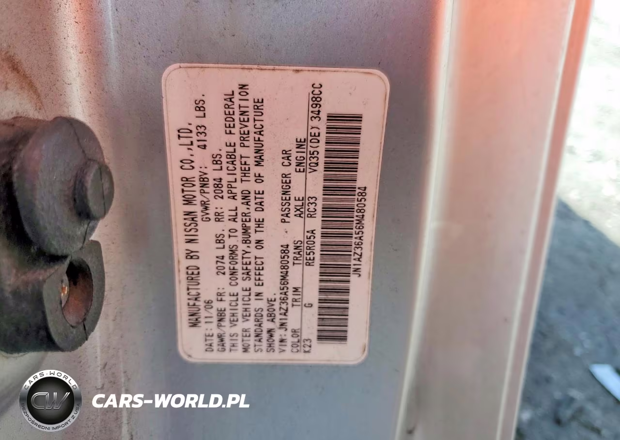 2006 Nissan 350Z Enthusiast VIN:JN1AZ36A56M480584 - 12