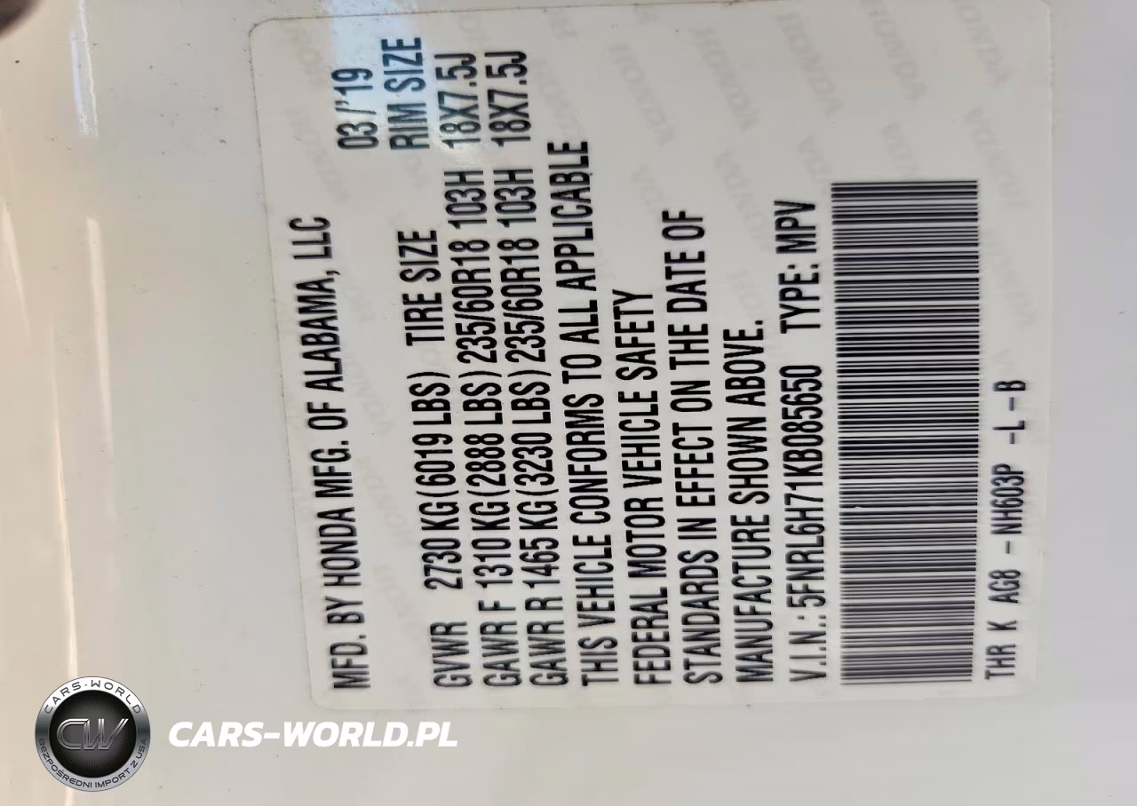 2019 Honda Odyssey Exl VIN:5FNRL6H71KB085650 - 12