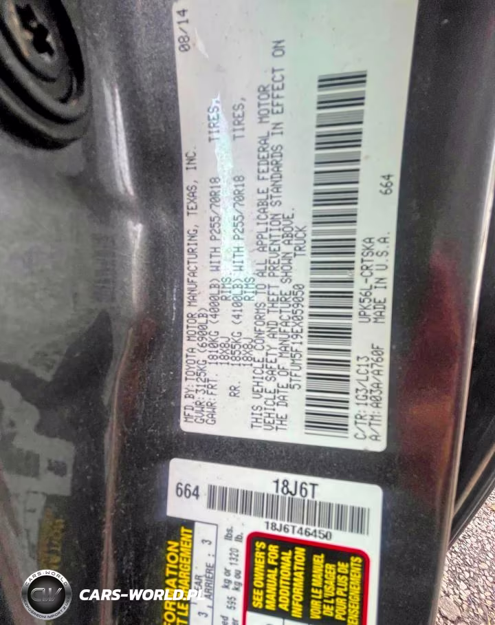 2014 Toyota Tundra Sr VIN:5TFUM5F19EX059050 - 14