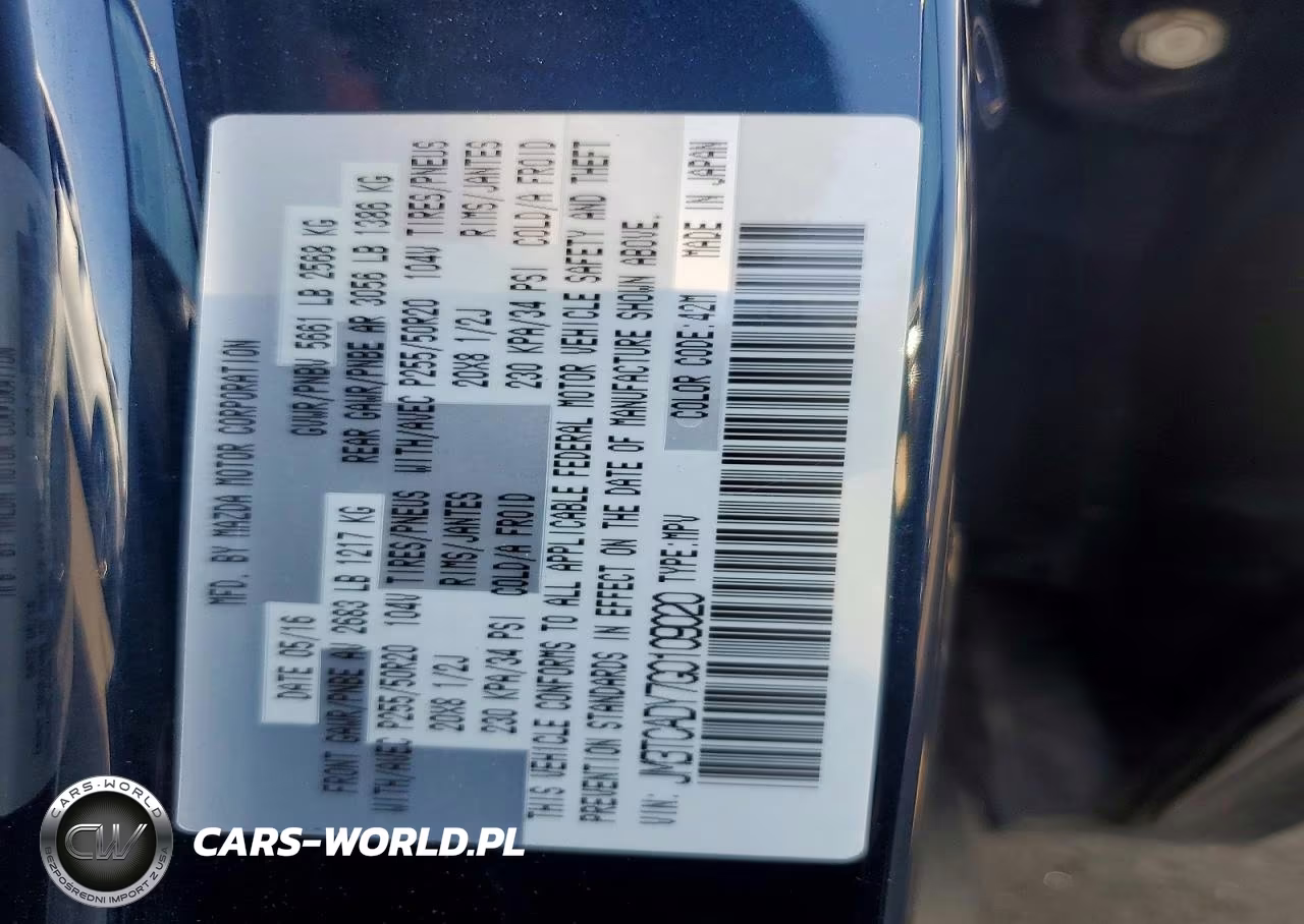 2016 Mazda Cx-9 Grand Touring VIN:JM3TCADY7G0109020 - 13