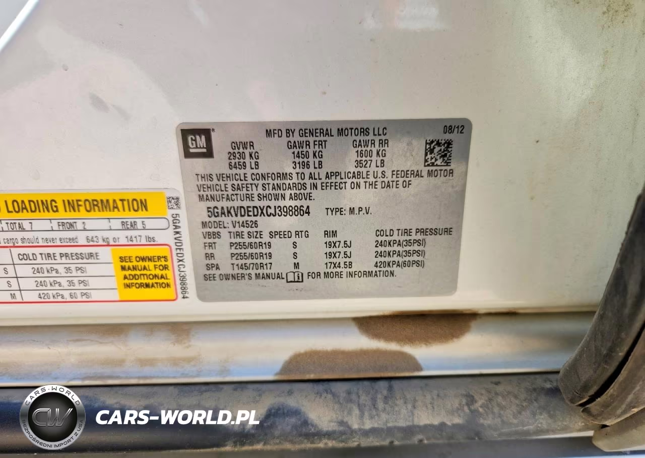 2012 Buick Enclave VIN:5GAKVDEDXCJ398864 - 14