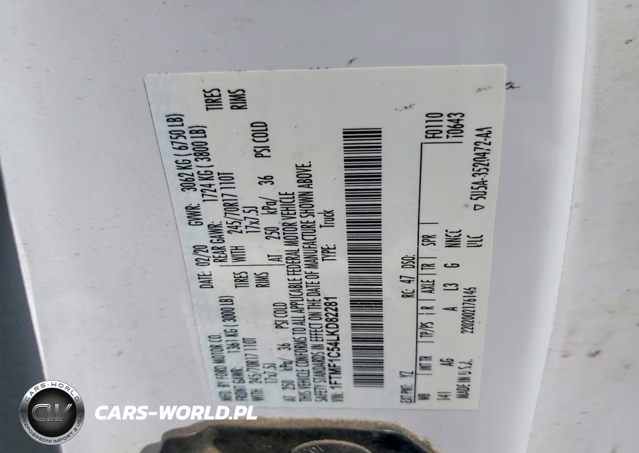 2020 Ford F150 VIN:1FTMF1C54LKD82281 - 12