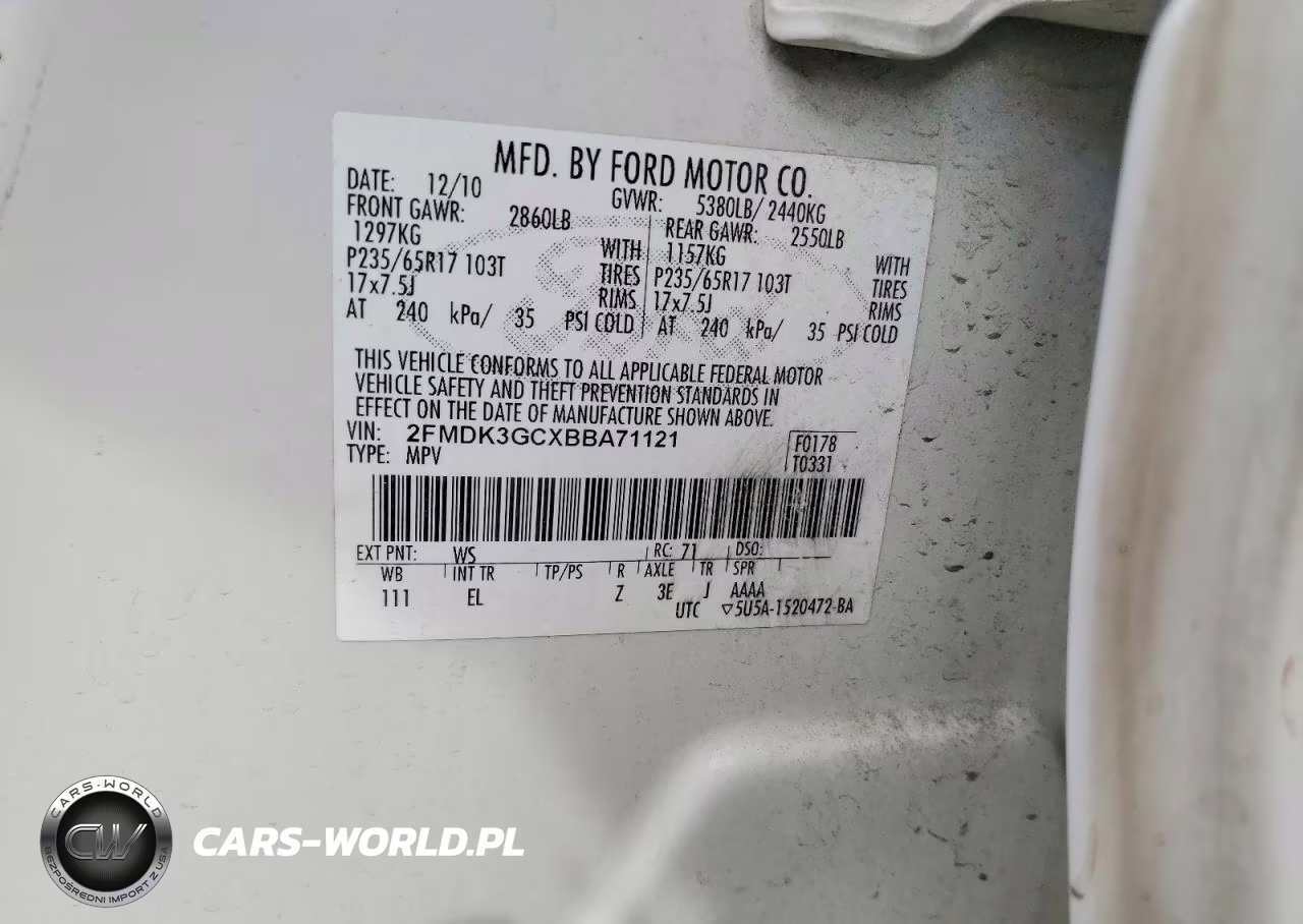 2011 Ford Edge Se VIN:2FMDK3GCXBBA71121 - 13