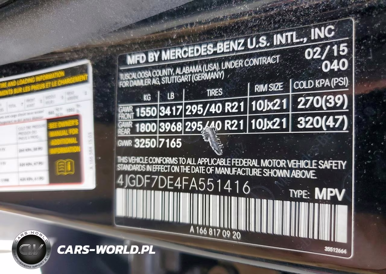 2015 Mercedes-Benz Gl 550 4Matic VIN:4JGDF7DE4FA551416 - 13